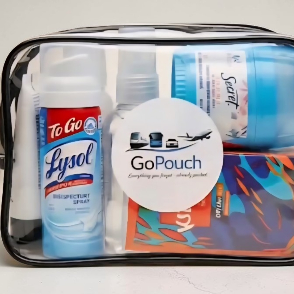 Clear Travel Toiletry Pouch with Travel Essentials By GoPouch Travel Essentials